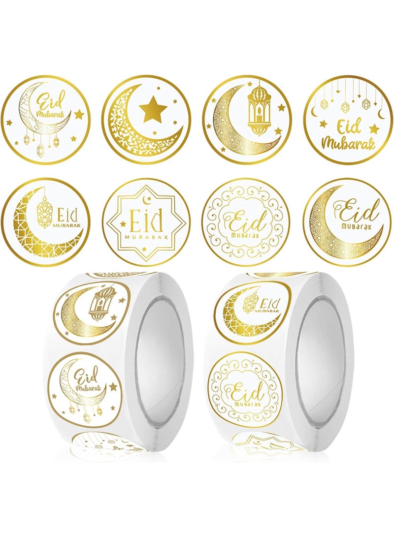 لفتان من ملصقات مبارك، 1000 قطعة من الملصقات الإسلامية لبطاقات هدايا رمضان، ورقة ملصقات رمضان مع ملصقات رمضان السعيد، بطاقات رمضان للأعمال اليدوية والتزيين - Image 1